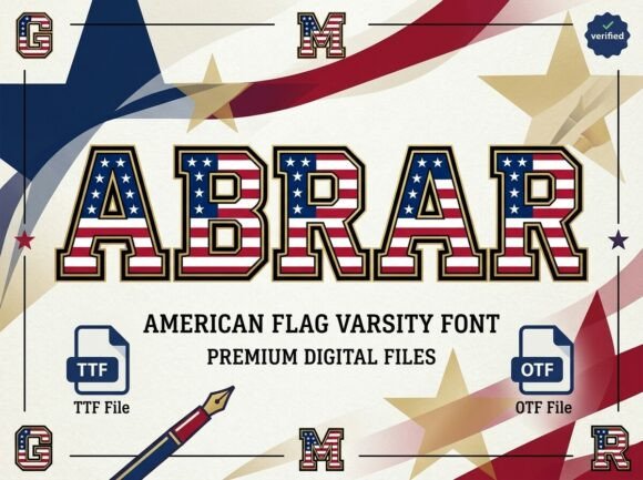Abrar: The Bold Varsity Font with a Patriotic Edge
