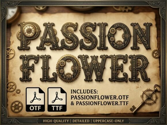 Passion Flower: The Definitive Typeface for Steampunk & Neo-Victorian Design