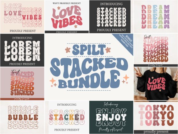Spilt Stacked Bundle: Bold Typography for Modern Brands